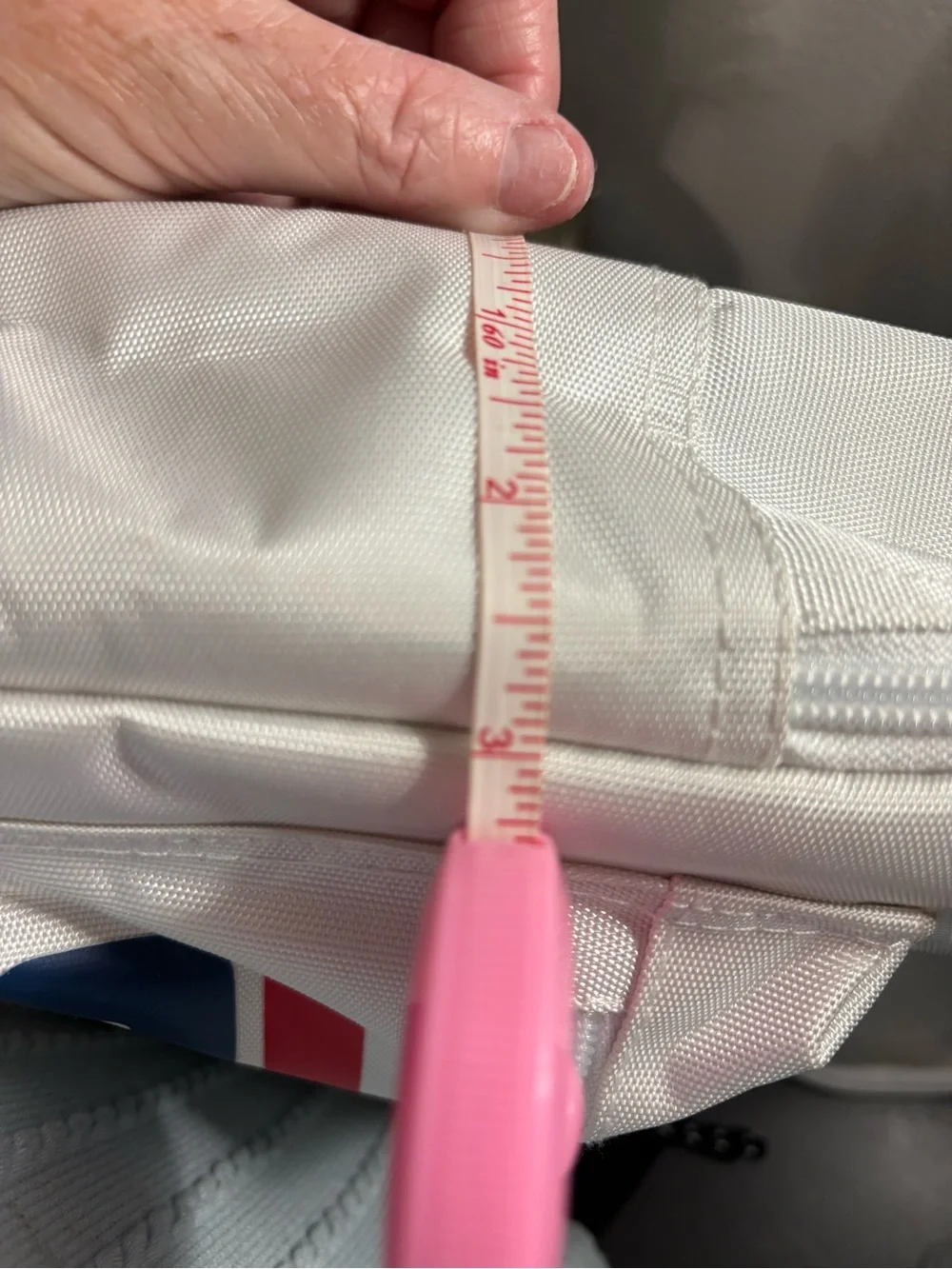 Fila White Backpack with Navy and Red Logo
